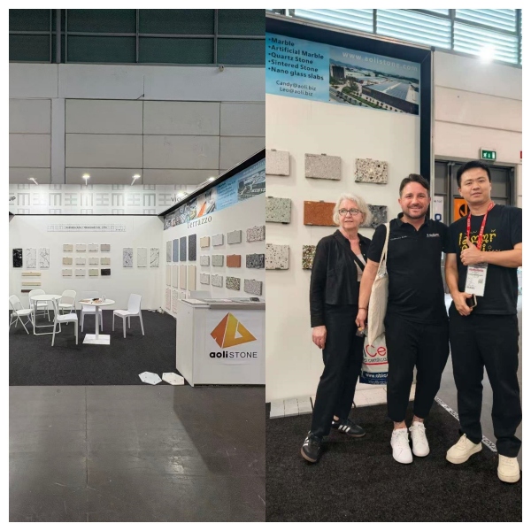 customers with aoli stone at marmomac customer with aoli stone at marmomac