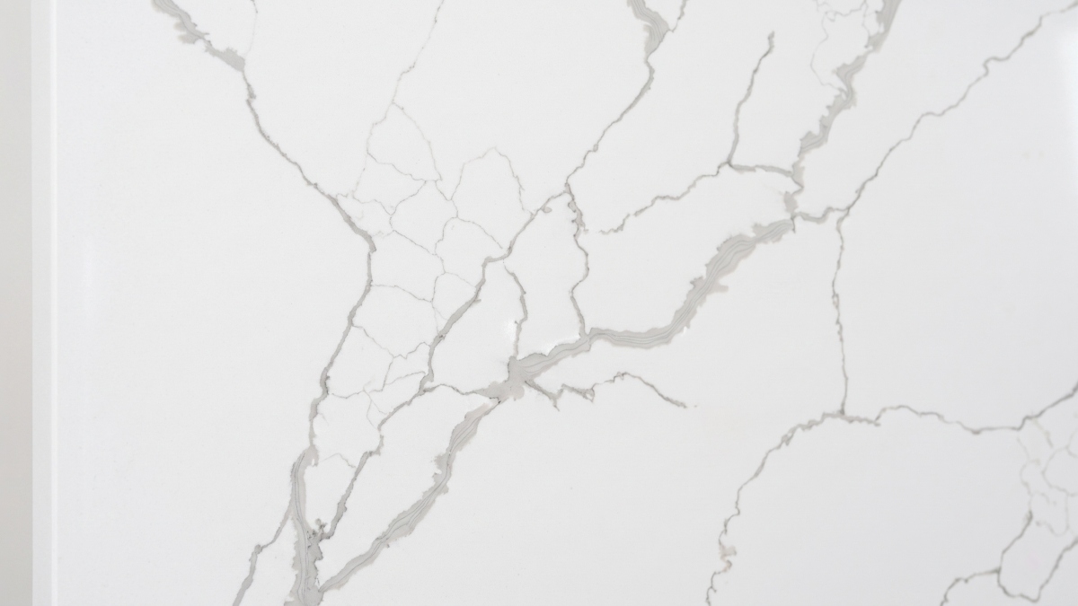 Calacatta White Quartz surface texture close-up