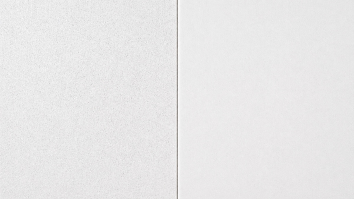 Comparison image showing Pure White Quartz and Super White Quartz surface difference