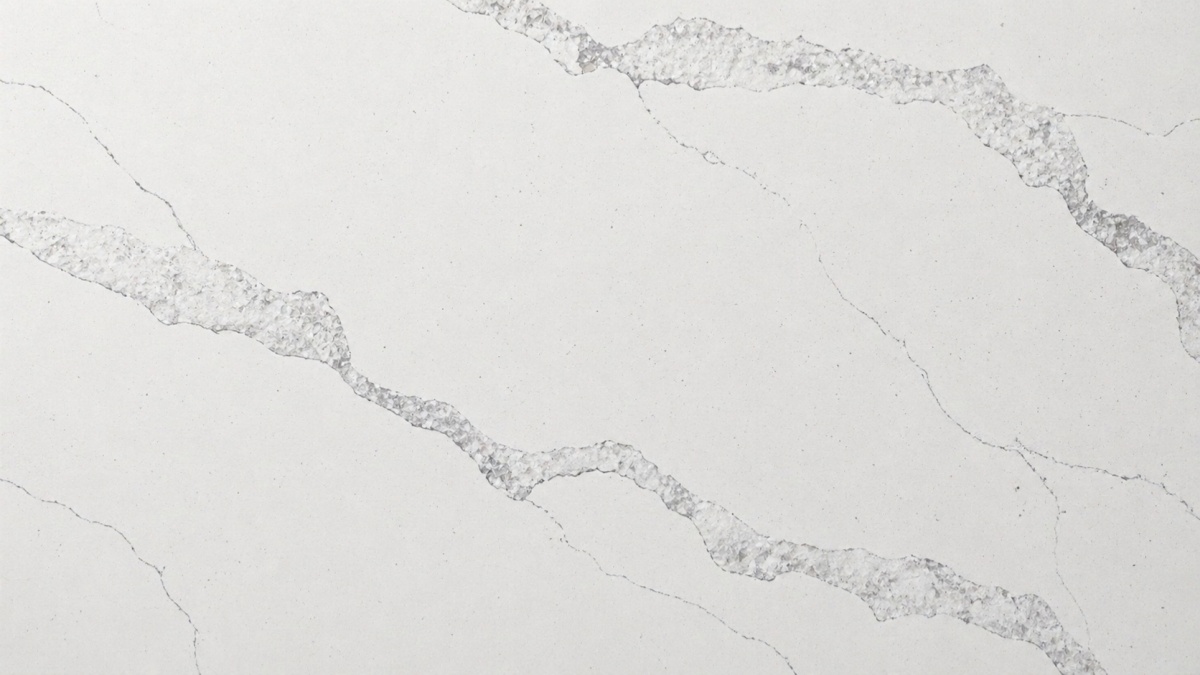 Cloud Vein White Quartz close-up showing subtle pale grey vein detail