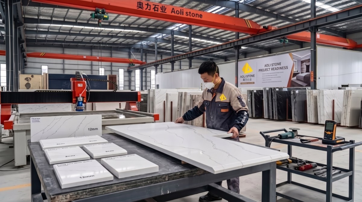 Fabrication planning image for Cloud Vein White Quartz slab