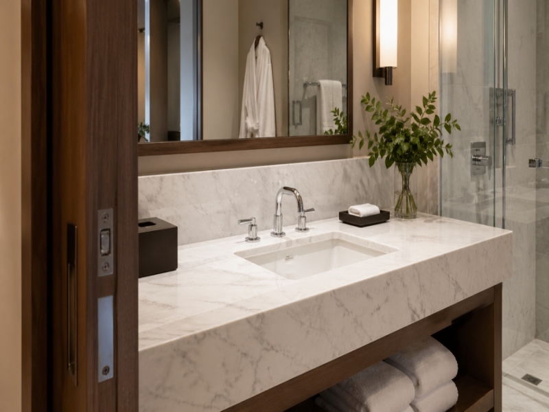 Why Bathroom Vanity Tops Are One of the Most Important Details in Hotel Stone Supply