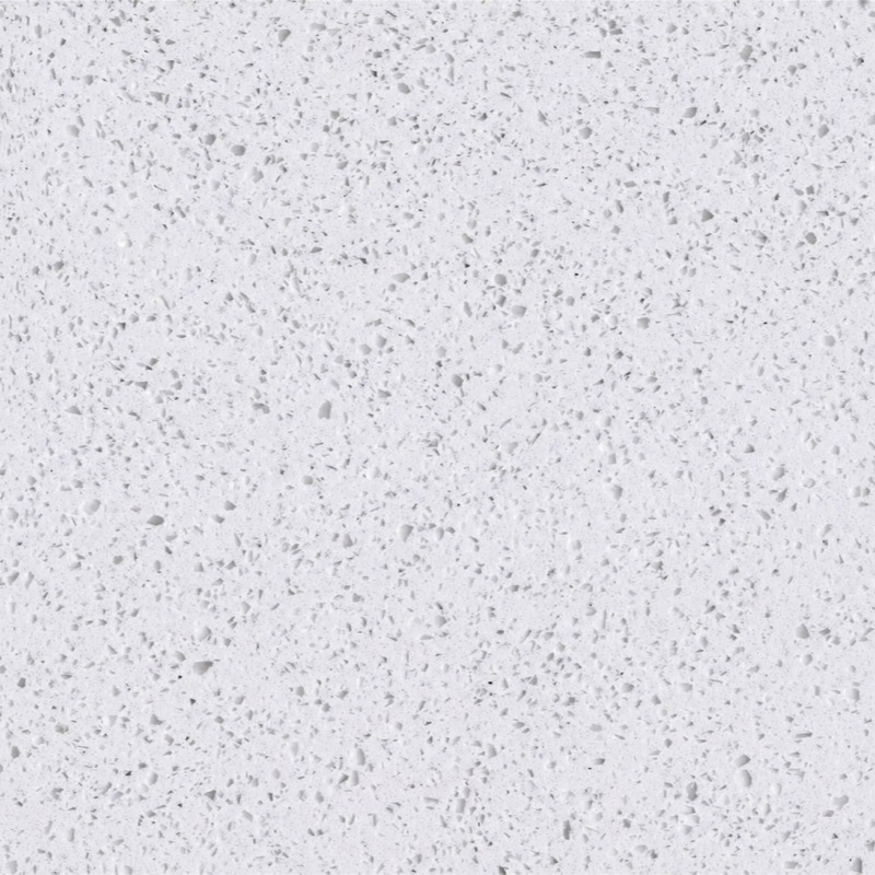 White Crystal Aggregate Artificial Marble with clean white base and fine crystal chips
