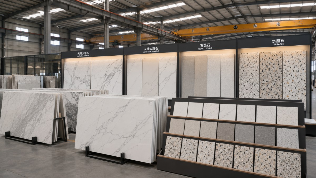 Natural marble artificial marble quartz stone and terrazzo materials supplied by Aoli Stone