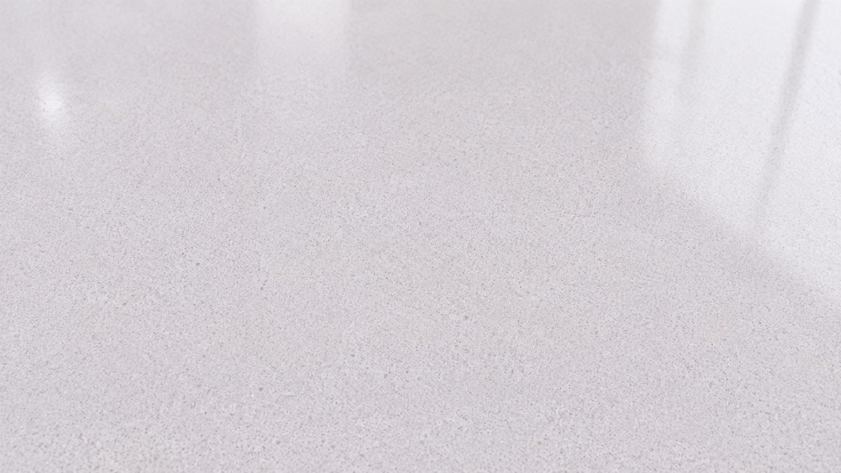 huaishan-white-artificial-marble-polished-surface Polished surface detail of soft white artificial marble with subtle granular texture