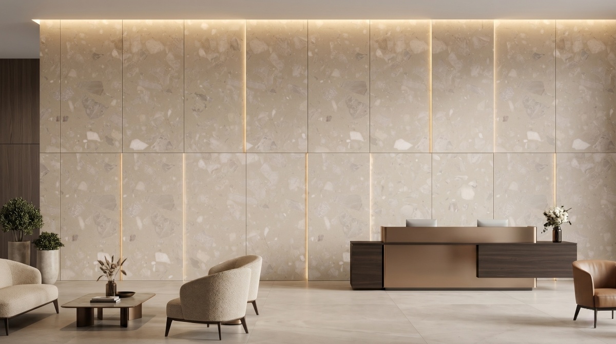 Hotel wall panels using Ultraman Beige Decorative Artificial Stone