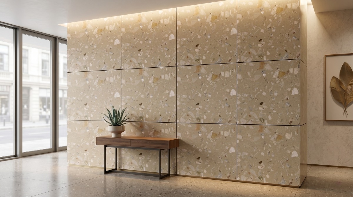 aurora-brown-synthetic-marble-wall-panels Interior wall panels using Aurora Brown Decorative Synthetic Marble