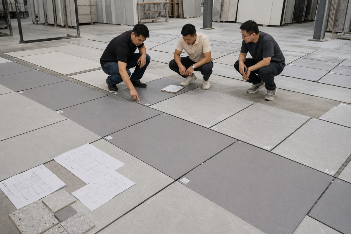 stone-flooring-layout-planning-large-area Stone flooring layout planning with modules and joint direction for a large public interior