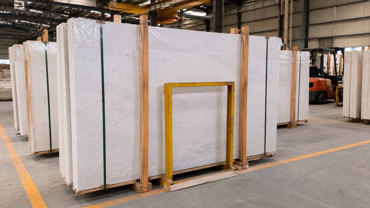 carrara-style-artificial-marble-export-packing Export packing for Carrara style artificial marble slabs