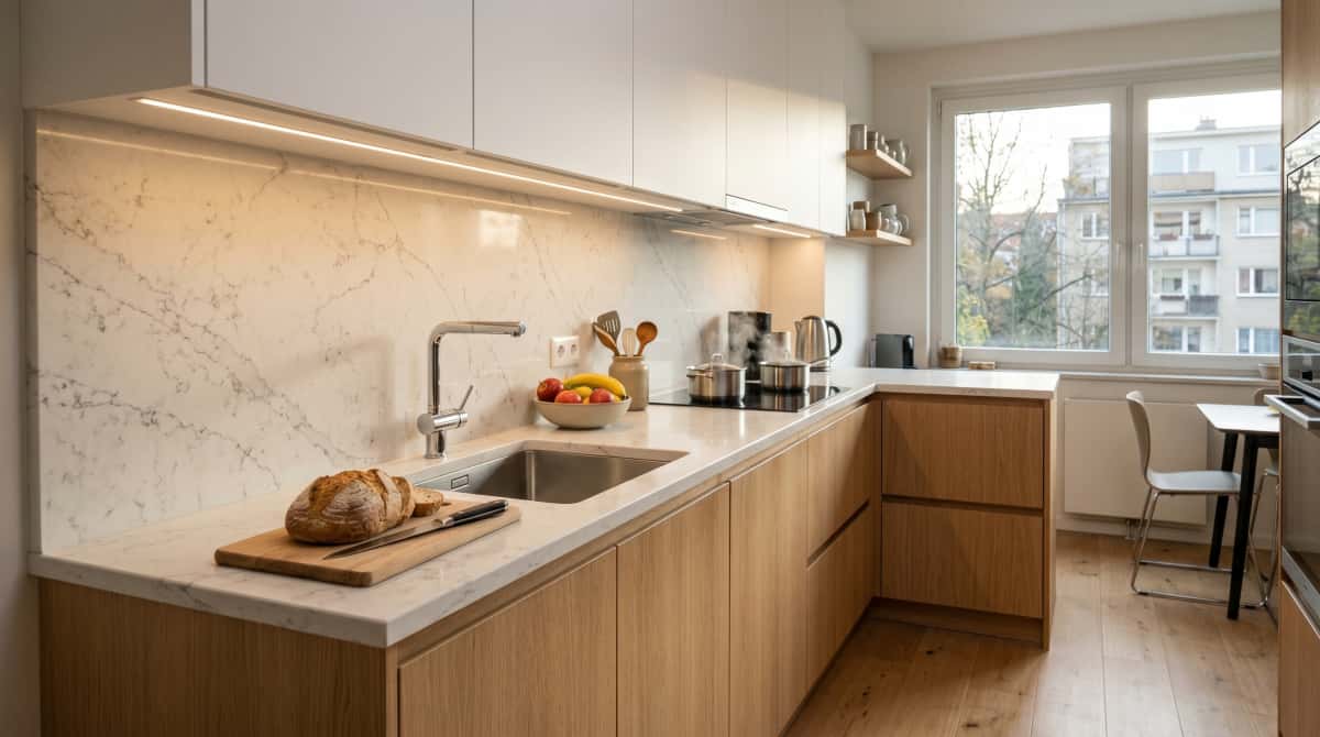 quartz-stone-apartment-kitchen-vanity-review Quartz stone surfaces reviewed for apartment kitchens and bathroom vanity tops