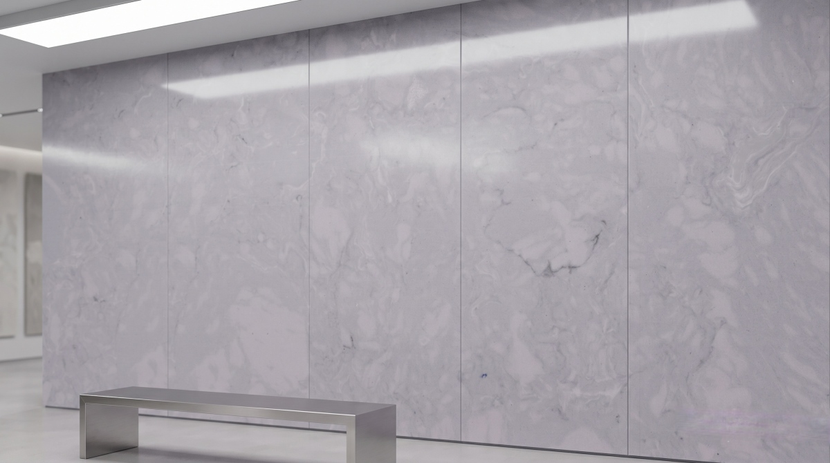 Statuario Grey artificial marble wall and floor application
