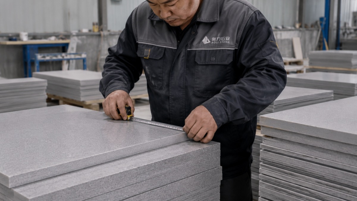 Cut to size grey artificial marble tiles for project supply