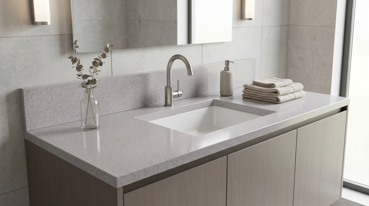 light-grey-synthetic-marble-vanity-top from Aoli Stone