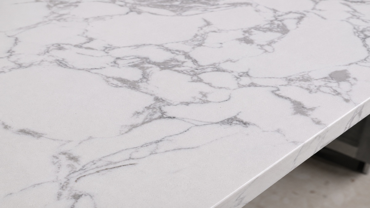 polished-artificial-marble-edge-detail-white-grey Polished artificial marble edge detail in white grey pattern