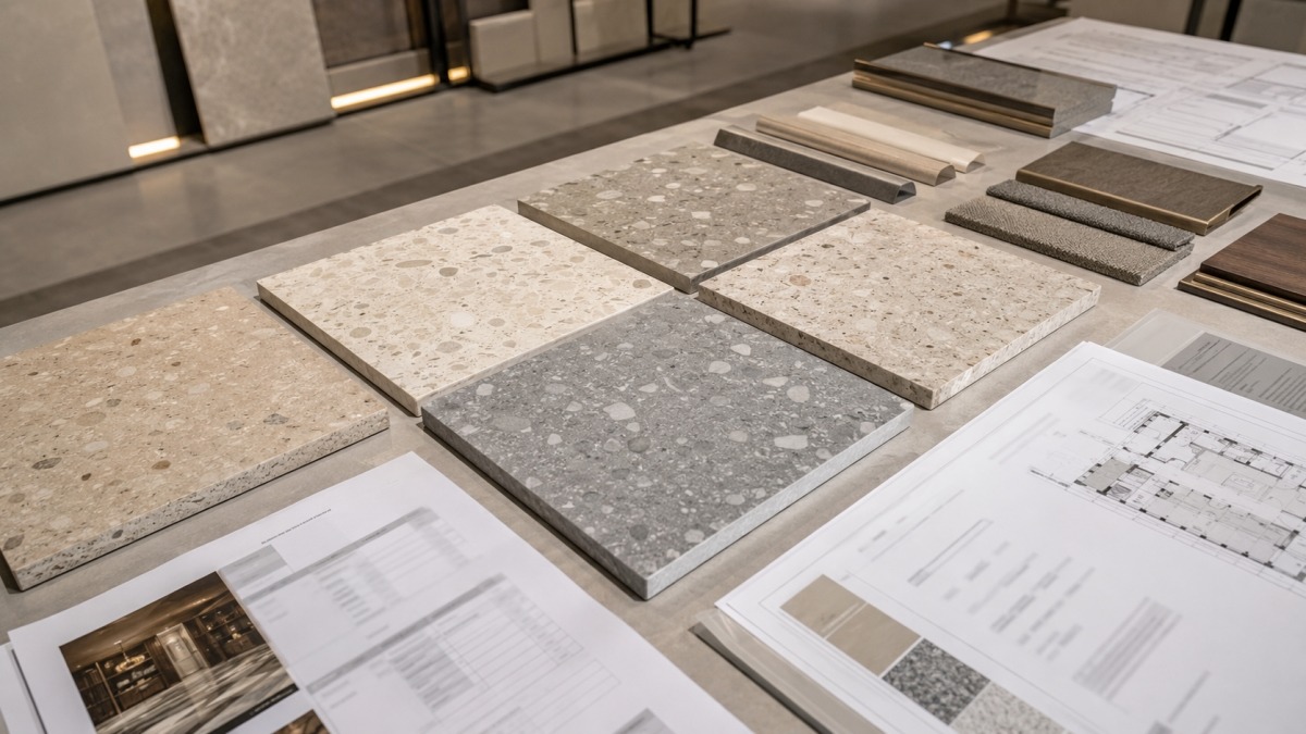 terrazzo stone for hotel and retail spaces