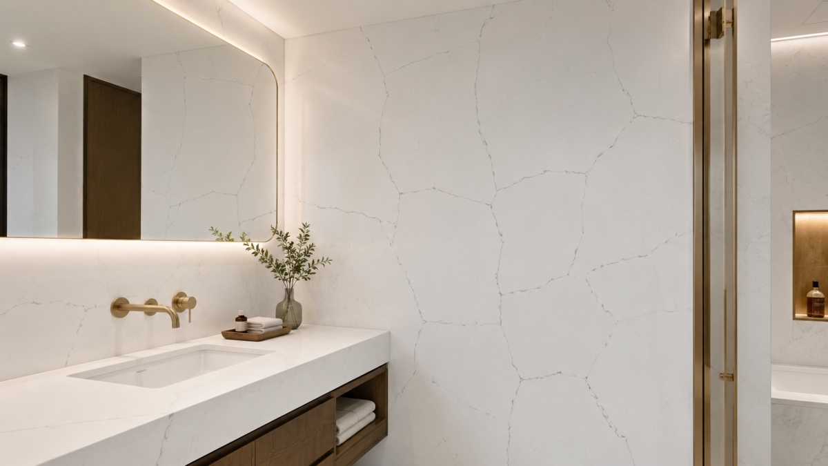 rift-vein-white-artificial-marble-wall-panel Rift Vein White artificial marble wall panel application