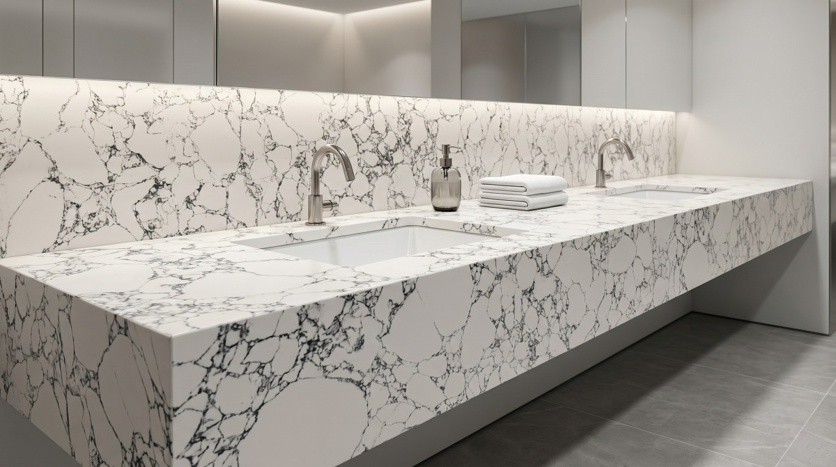 grand-panda-white-synthetic-marble-vanity-top Grand Panda White synthetic marble for vanity top application