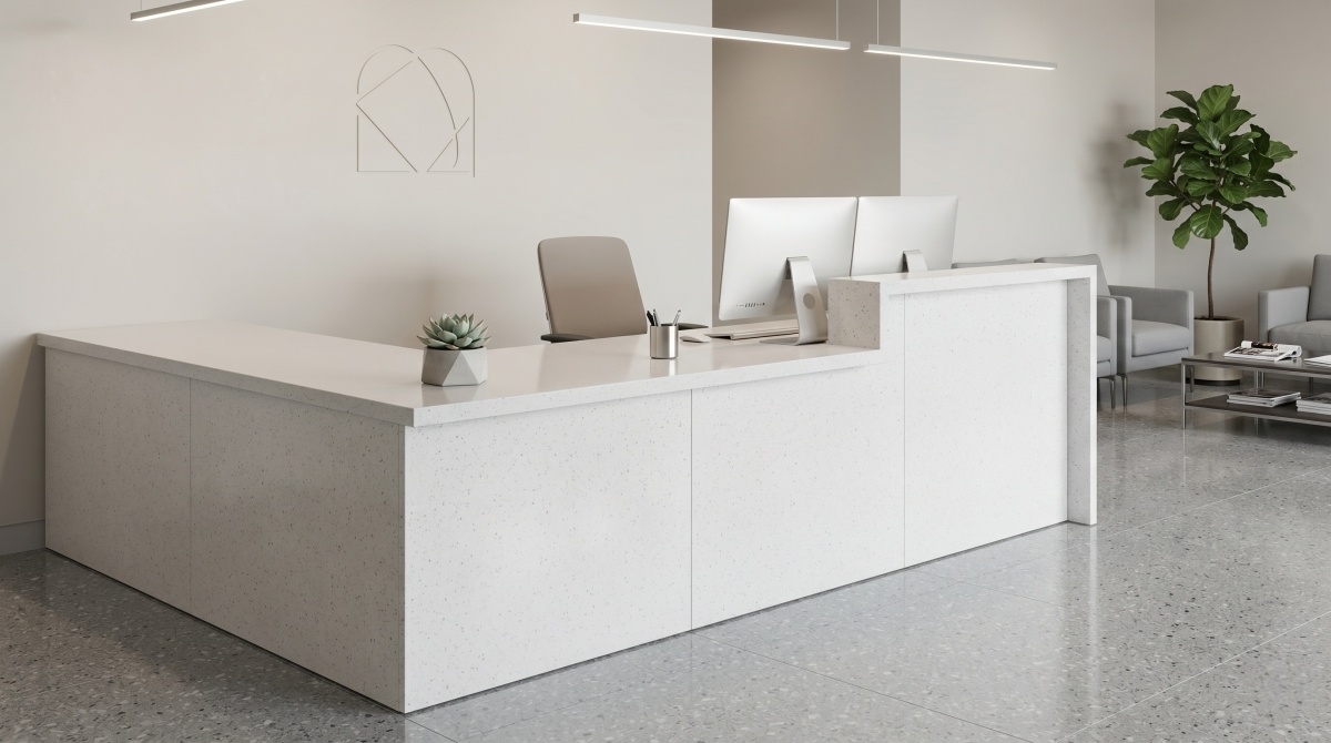 commercial-white-artificial-marble-reception-counter Commercial White Artificial Marble reception counter for office or retail interiors
