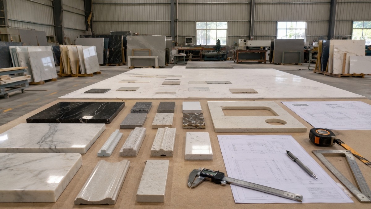 Stone finish edge and processing details confirmed before project production Stone finish edge and processing details confirmed before project production