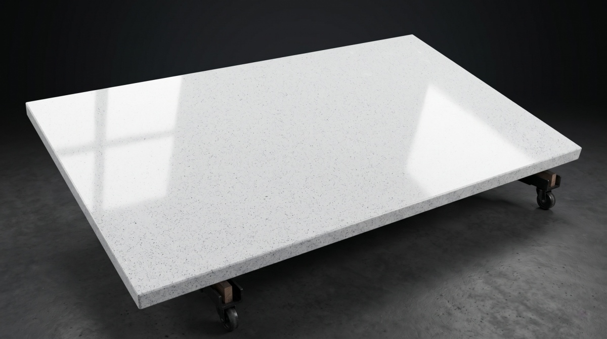sparkle-white-artificial-marble-polished-detail Sparkle White Artificial Marble polished surface detail with white crystalline movement