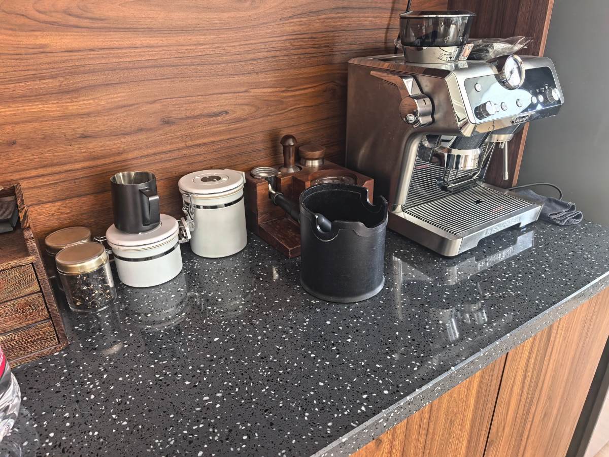 Charcoal Chip Grey Artificial Marble Countertop Project