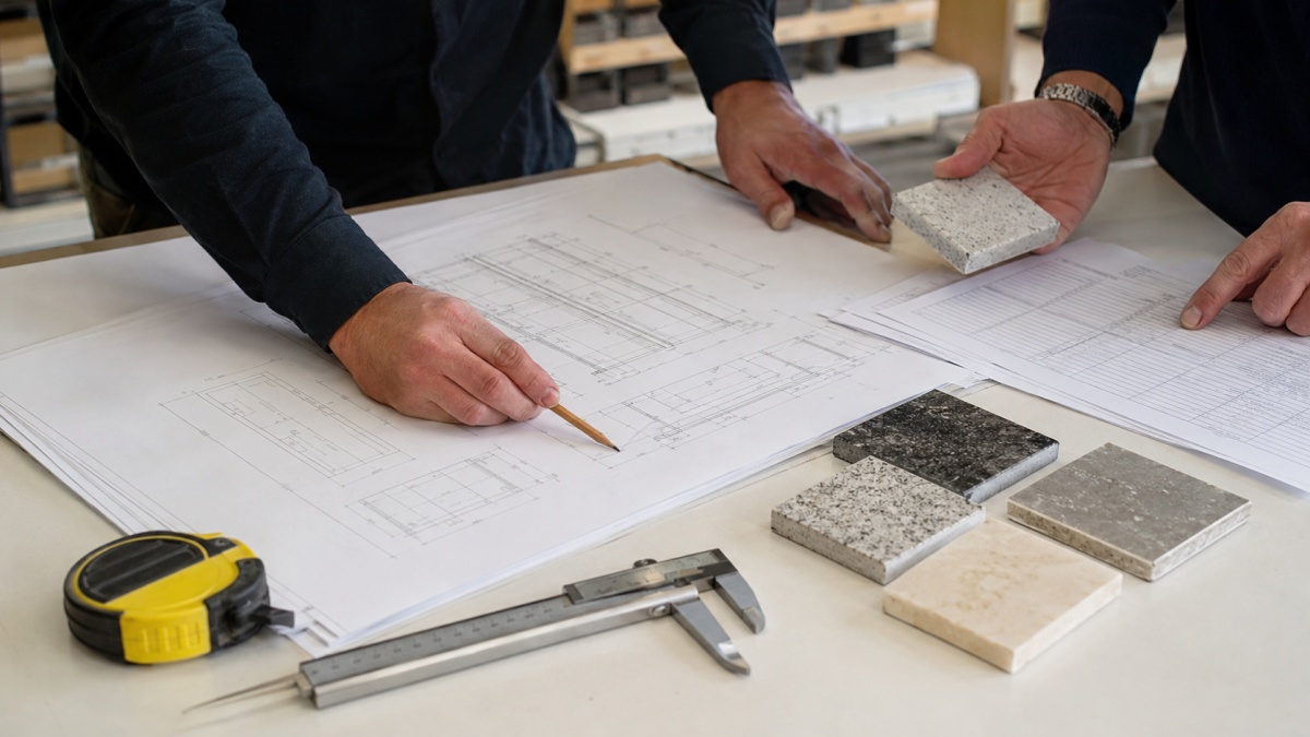 artificial-marble-project-supply-confirmation Artificial marble project supply confirmation with samples drawings and commercial flooring planning