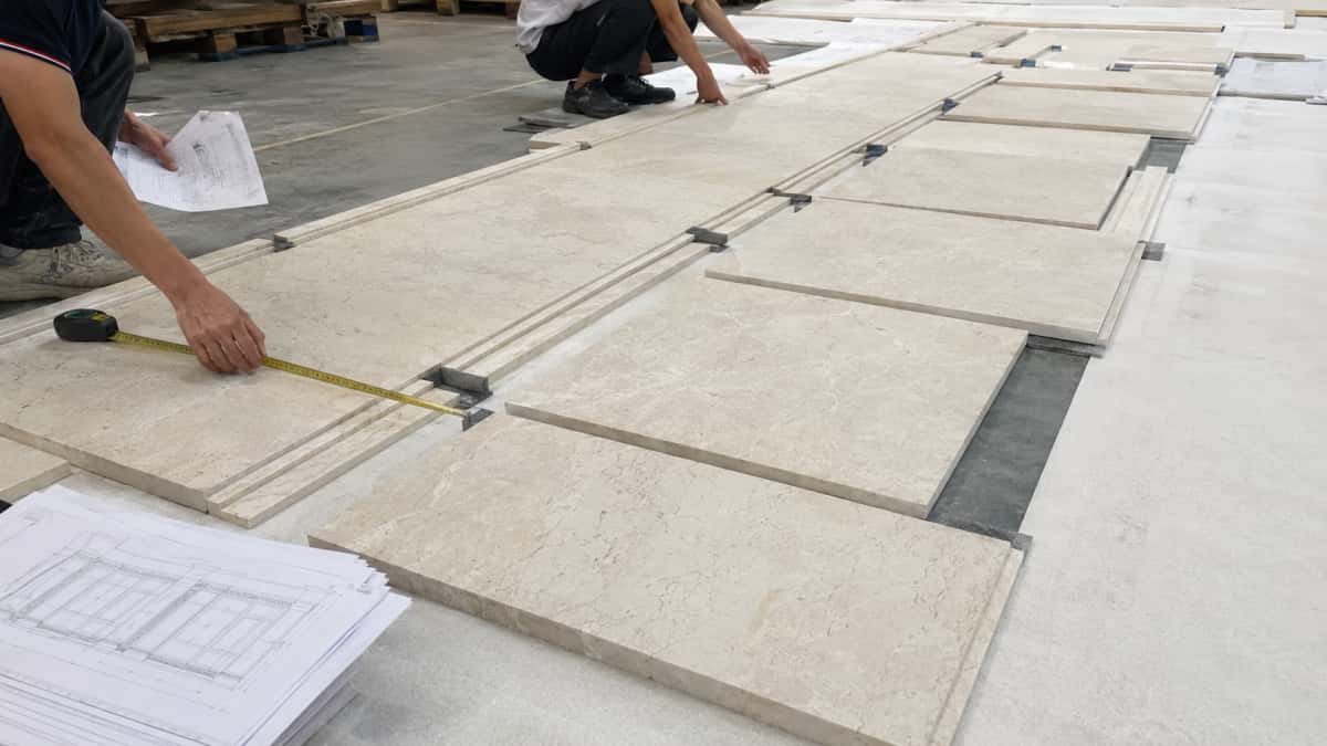 Stone dry lay inspection before packing and shipment