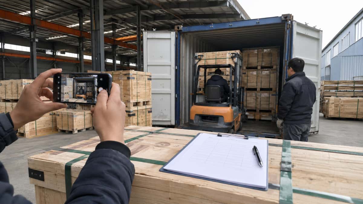 stone-container-loading-photo-record Stone container loading photo record before doors are closed