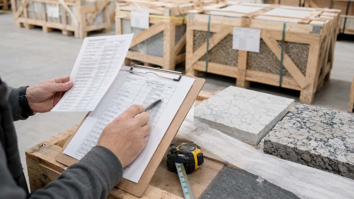 stone-crate-unloading-checklist Stone crate unloading checklist used during site receiving