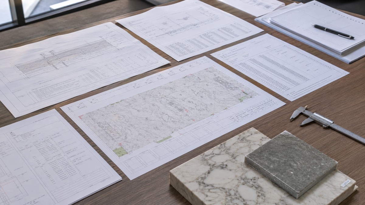 cut-to-size-installation-planning-shop-drawing Cut-to-size installation planning with stone shop drawings and piece numbering before production