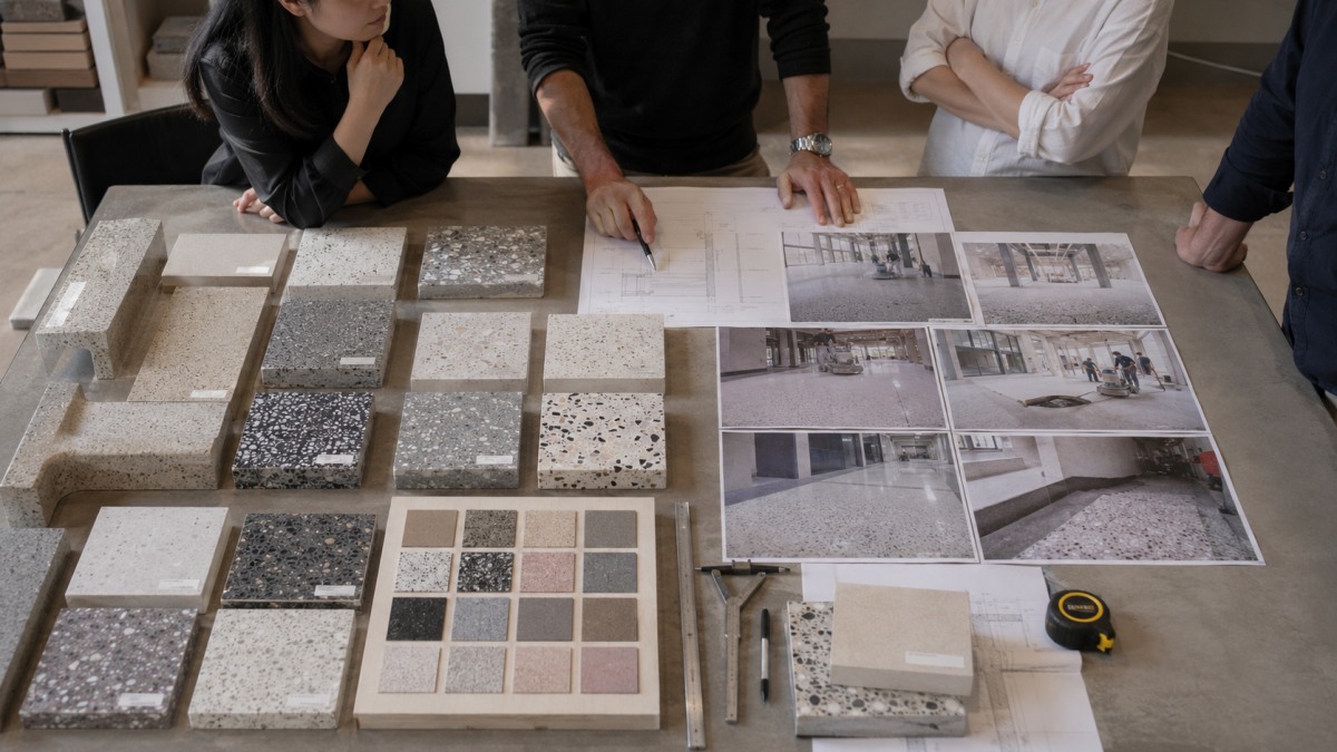 terrazzo-supply-method-comparison Precast terrazzo pieces and site terrazzo workflow comparison