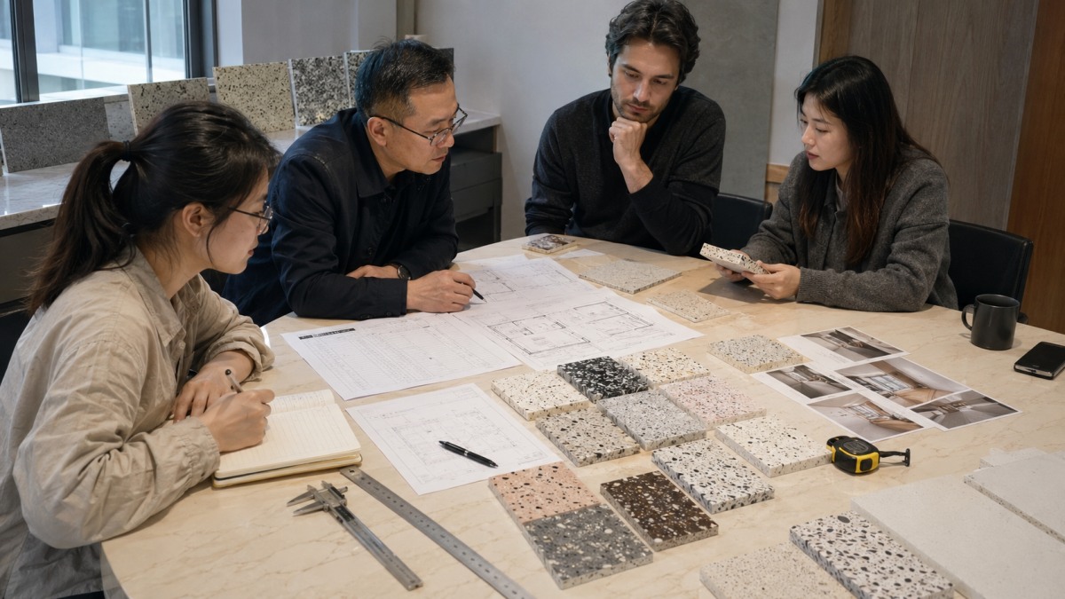 terrazzo-cut-to-size-order-review-table Terrazzo cut-to-size order review with samples drawings and size list