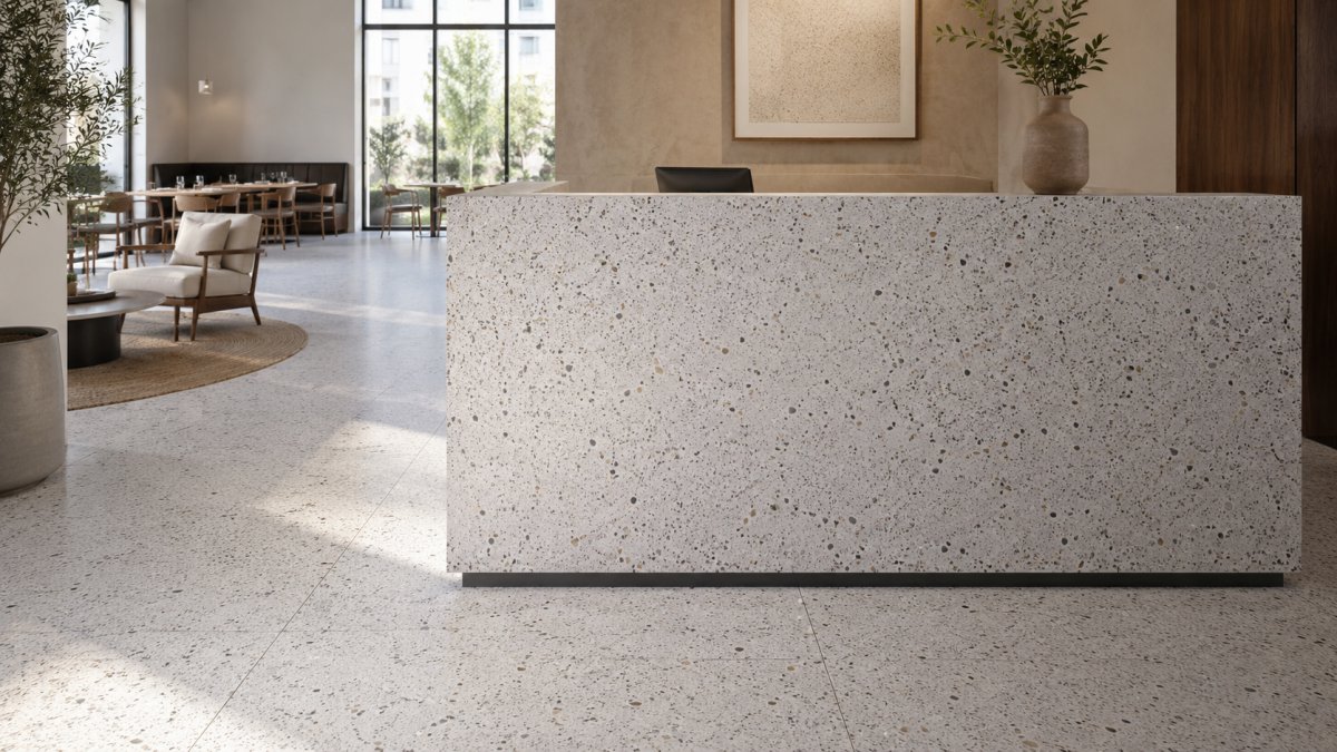 terrazzo-commercial-interior-flooring-counter-project Terrazzo commercial interior flooring and counter project application