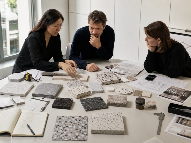 How Aggregate Size and Chip Density Change Terrazzo Design