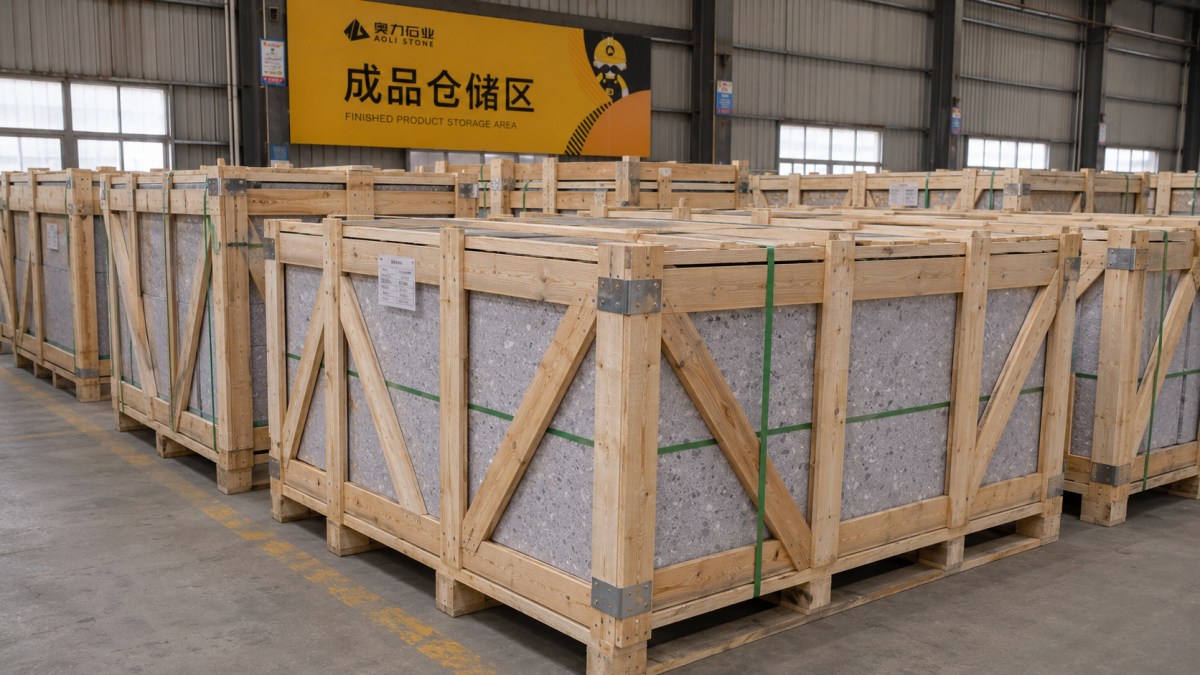 terrazzo-misty-grey-marble-export-packing Export packing for Misty Grey Marble Terrazzo tiles and cut-to-size pieces