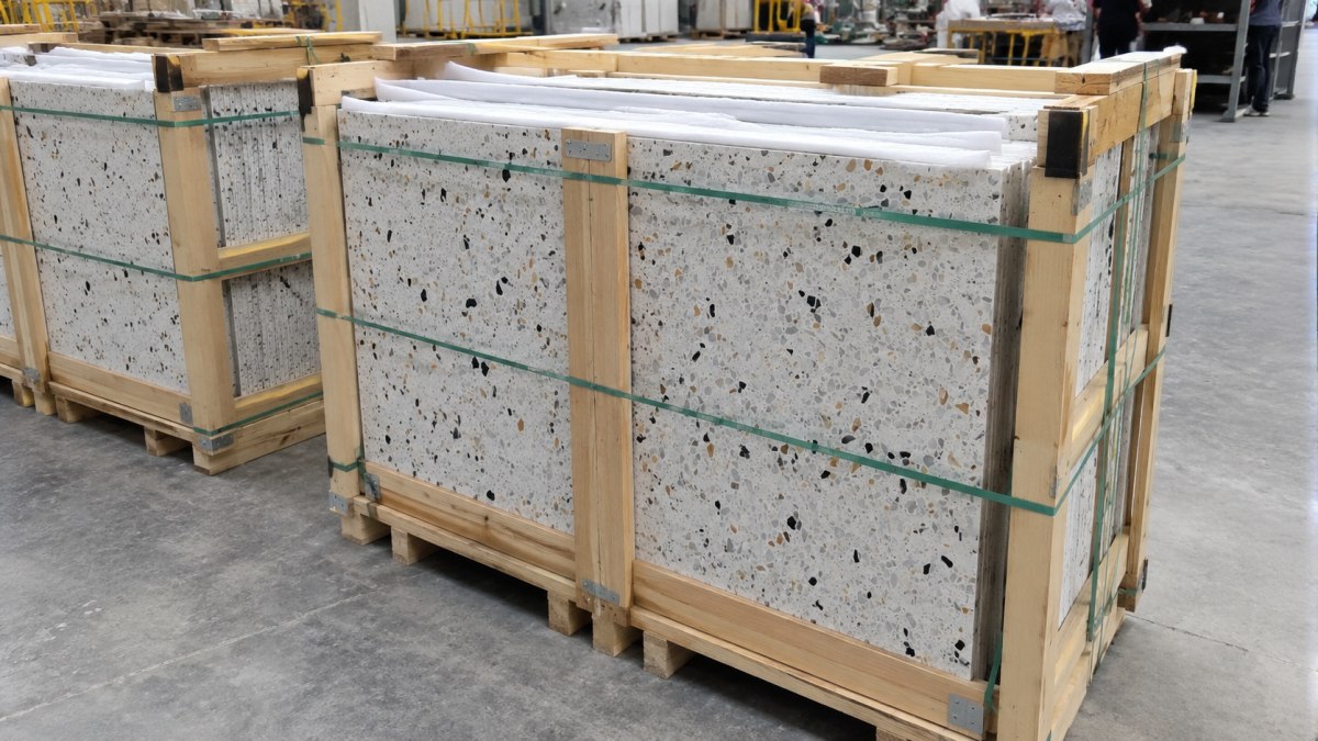 terrazzo-hibiscus-white-export-packing Export packing for Hibiscus White Terrazzo tiles and cut-to-size pieces
