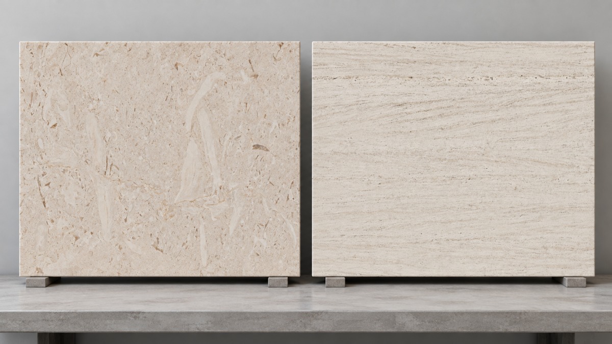 fossil-limestone-vs-directional-limestone-approval Comparison of fossil limestone range approval and directional wood grain limestone orientation review